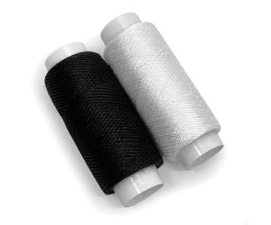 Fil à Coudre Noir et Blanc 2 Pcs en Polyester. 2 Bobines de 150m. Fil Pour Coudre Tout Usage Textile Sauf Pour Travaux Extérieur. 1pc en Noir + 1pc en Blanc