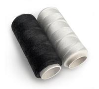 Fil à Coudre Noir et Blanc 2 Pcs en Polyester. 2 Bobines de 160m. Fil Pour Coudre Tout Usage Textile Sauf Pour Travaux Extérieur. 1pc en Noir + 1pc en Blanc