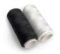 Fil à Coudre Noir et Blanc 2 Pcs en Polyester. 2 Bobines de 180m. Fil Pour Coudre Tout Usage Textile Sauf Pour Travaux Extérieur. 1pc en Noir + 1pc en Blanc