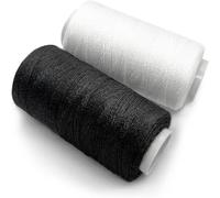 Fil à Coudre Noir et Blanc 2 Pcs en Polyester. 2 Bobines de 350m. Fil Pour Coudre Tout Usage Textile Sauf Pour Travaux Extérieur. 1pc en Noir + 1pc en Blanc
