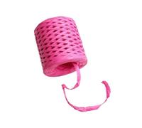 Fil à crochet 200 m tricoté à la main Rafia paille papier fil bricolage | Chapeau de soleil en paille fait à la main pour sac de plage, cadeau, bouquet décoratif, corde d'emballage (rose)