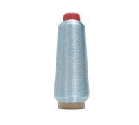 Fil à crochet à tricoter 150D 3000 m par cône, fil métallique pour broderie informatisée et couture décorative, 45 couleurs vives et pailletées disponibles (MS-42 Bleu layette)
