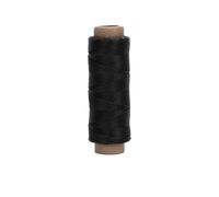 Fil à crochet à tricoter en cuir ciré - Fil rond en polyester - Fil à coudre à la main - Fil à coudre à la main - Cordon de réparation de bracelets - Noir - 0,55 mm - 1 rouleau
