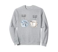 Fil à Crochet Amusant « She Loves Me More » et café Sweatshirt