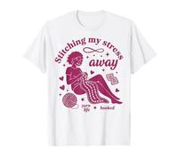 Fil à Crochet Amusant Stitching My Stress Away Life Hooked T-Shirt