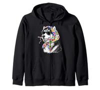 Fil à Crochet carré Husky Sibérien Granny Sweat à Capuche