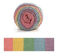 Fil à crochet coloré segment effet arc-en-ciel 100 g coton acrylique fil pour tricot, crochet, loisirs créatifs 193 m (A)