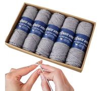 Fil à crochet - Fibre de laine respirante, rouleau écheveau léger | Ensemble de fils d'alpaga durables et faits à la main - Kit d'accessoires d'hiver confortables pour couvertures, pulls, gants
