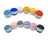 Fil à Crocheter Doux, 12 Couleurs, 100 g de Fil à tufter, Fil à tufter Professionnel 8 Plis pour Tapis, Aiguille à poinçonner, Fil à Broder de 5 mm d'épaisseur, Fil à Coudre Mixte Polyester-Coton