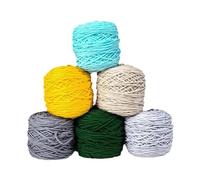 Fil à Crocheter Doux 6 Couleurs, Fil à Crocheter Professionnel 8 Plis, Fil Acrylique touffeté pour Tapis, Aiguille à poinçonner, Fil à Broder de 5 mm d'épaisseur, Fil à Coudre, pelote de 195 g