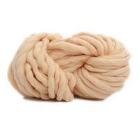 Fil à Crocheter Doux Fil chunky super épais volumineux de gros fil à tricoter la main pour filer le crochet(Beige)