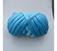 Fil à Crocheter Doux Fil de velours épais 0,5 kg/1 kg diamètre 3 cm for tricot à la main, tissé, for panier, couverture, tapis, fil géant, bricolage(0.5KG-Blue)