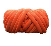 Fil à Crocheter Doux Fil épais et de 1KG, fil géant volumineux, tricot à la main, tissé, panier, couverture, tapis, bras doux, bricolage(Orange)