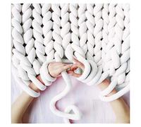 Fil à Crocheter,Fil de Coton Epais 1000g Fil tremblant super épais bricolage bras volumineux roving cicatrice corniture tricoter tricoter fil fil diy couverture 60m(White)