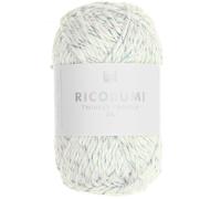 Ricorumi Twinkly Twinkly Twinkly - 25 g - Couleur : blanc / arc-en-ciel - Coton fin pour crochet des figurines Amigurumi avec effet pailleté