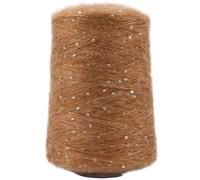 Fil à paillettes en mohair 500 g - Laine fine tissée à la main for projets de bricolage(Caramel)