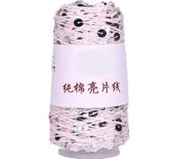 Fil à paillettes en pur coton 50 g - Boules de laine tissées à la main for les projets d'artisanat et de bricolage(45#gouache+Silver)