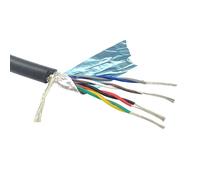 Fil à paire torsadée blindé en cuivre | Scénario d'utilisation gris noir 2-4-6-8 cœurs : tronc audio de contrôle du signal(22awg 0. m2 Back,8cores)