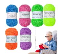 Fil à récurer - 100 % polyester couleurs assorties, fil à crochet épais et durable pour tissage de serviettes de bain et de chiffons, texture exquise pour projets de nettoyage de la maison | Torchons