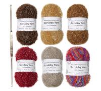 Fil à Récurer - Quantité Suffisante, Assortiment Crochet Tissage, Pelotes Grattantes Éponge | Polyester pour Lavettes Vaisselle Carrés Tricot