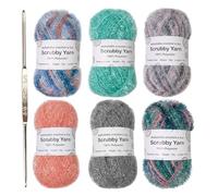 Fil à Récurer - Quantité Suffisante, Assortiment Crochet Tissage, Pelotes Grattantes Éponge | Polyester pour Lavettes Vaisselle Carrés Tricot