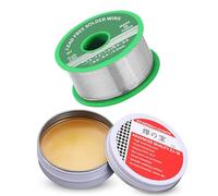 Fil à souder 0,8 mm avec 10 g de pâte à souder, étain sans plomb avec noyau de colophane, étain à souder avec flux 20 g, fil à souder pour la réparation et le bricolage de composants de soudure