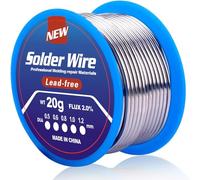 Fil à souder 0,8 mm - Sans plomb - Avec noyau en colophane - 20 g - Pour la réparation et le bricolage de composants de soudure électriques électroniques