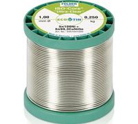 Felder Löttechnik ISO-Core Ultra-Clear Sn100Ni+ Étain à souder sans plomb bobine Sn99,25Cu0,7Ni0,05 0.250 kg 1 mm G