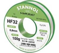 Fil à souder sans plomb - STANNOL - HF32 - Sn99,3Cu0,7 - 0,8 mm - Bobine 100 g