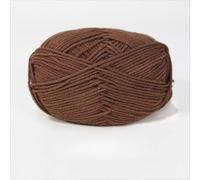 Fil à tricoter 4 plis en coton laiteux doux pour amigurumi, pantoufles, couvertures et projets d'artisanat (34 marron café)
