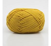 Fil à tricoter 4 plis en coton laiteux doux pour amigurumi, pantoufles, couvertures et projets d'artisanat (56 doré)