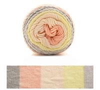 Fil à tricoter à la main, fil de coton au lait, teinture par segment, pour effet arc-en-ciel, convient pour une variété de techniques de tricot (E)