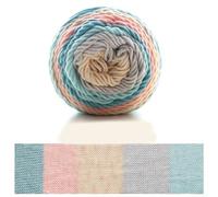 Fil à tricoter à la main, teinture par segment, fil de coton au lait, pour effet arc-en-ciel, convient pour une variété de techniques de tricot (C)
