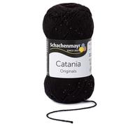 Fil à tricoter Catania Noir 100% coton - Schachenmayr - Pelote 50 gr = 125 m - Aiguilles 2,5 / 3,5 cm