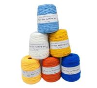 Fil à tricoter coloré, Fil à crocheter et à tufter en coton et polyester multicolore, rouleau de 400 mètres et 458 g(A3)