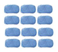 Fil à tricoter coloré, Lot de 12 fils multicolores en mélange de coton acrylique 4 brins 2 mm 40 g(Color 19)