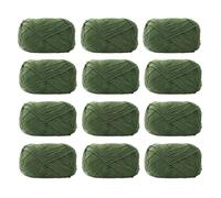 Fil à tricoter coloré, Lot de 12 fils multicolores en mélange de coton acrylique 4 brins 2 mm 40 g(Color 26)