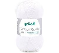 Gründl Fil à tricoter Cotton Quick uni – 100% coton certifié Oeko‑Tex – 50 g (01 Blanc)