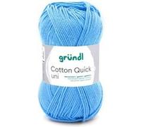 Gründl Pelote de laine Cotton Quick Uni 100% coton 50 g/125 m Aig. 3-4 mm Bleu clair 127