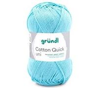 Gründl – Fil à tricoter Cotton Quick uni – 100% coton 50g/125m aig. 3-4 – Bleu bébé (141)