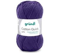 Gründl Laine Cotton Quick uni - Laine pour crochet - 100% coton - Laine pour tricot - Fil de coton brillant - 1 pelote 50 g / 125 m - Taille des aiguilles 3-4 - Bleu nuit