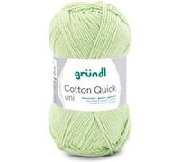 Gründl Pelote de laine Cotton Quick Uni 100% coton 50 g/125 m aig. 3-4 mm Vert prairie 164