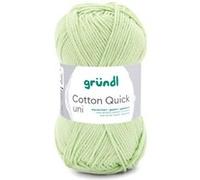 Gründl Laine Cotton Quick uni - Laine pour crochet - 100% coton - Laine pour tricot - Fil de coton brillant - 1 pelote 50 g / 125 m - Taille des aiguilles 3-4 - Vert tilleul