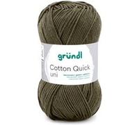 Gründl Laine Cotton Quick uni - laine fine pour crocheter - fil à tricoter - fil à crocheter - brillant et doux pour la peau - 100% coton - 1 pelote 50 g / 125 m - taille d’aiguille 3-4 - vert noir