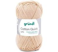 Gründl Laine Cotton Quick uni Fil à crocheter 1 pelote 50 g, Coquille | laine fine pour crocheter - fil à tricoter - fil à crocheter - brillant et doux pour la peau - 100 % coton - 50 g / 125 m