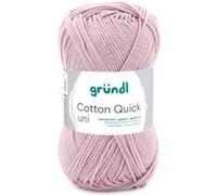 Gründl Laine Cotton Quick uni - Laine pour crochet - 100% coton - Laine pour tricot - Fil de coton brillant - 1 pelote de 50 g / 125 m - Taille des aiguilles 3-4 - Quartz rose