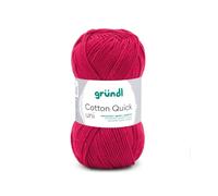 Fil À Tricoter Cotton Quick Uni - Gründl - Ppsc - Certifié Oeko-Tex. Color : 154 Rouge Rouge