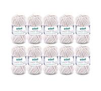 Gründl Laine Cotton Quick print - laine fine pour le crochet avec dégradé de couleurs - respectueuse de la peau - 100% coton - 10 pelotes 50 g / 125 m - taille d’aiguille 3-4 - sable-rose