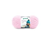 Gründl Laine Funny uni - laine chenille douce pour crocheter - douillette et douce pour la peau - 100% polyester - 1 pelote 100 g / 120 m - taille d’aiguille 5 - 6 - rose pastel