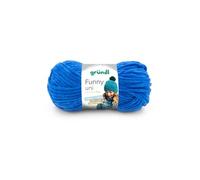 Fil à tricoter effet velour FUNNY - - 100 Gr - Oeko-Tex(...) - 14 Bleu